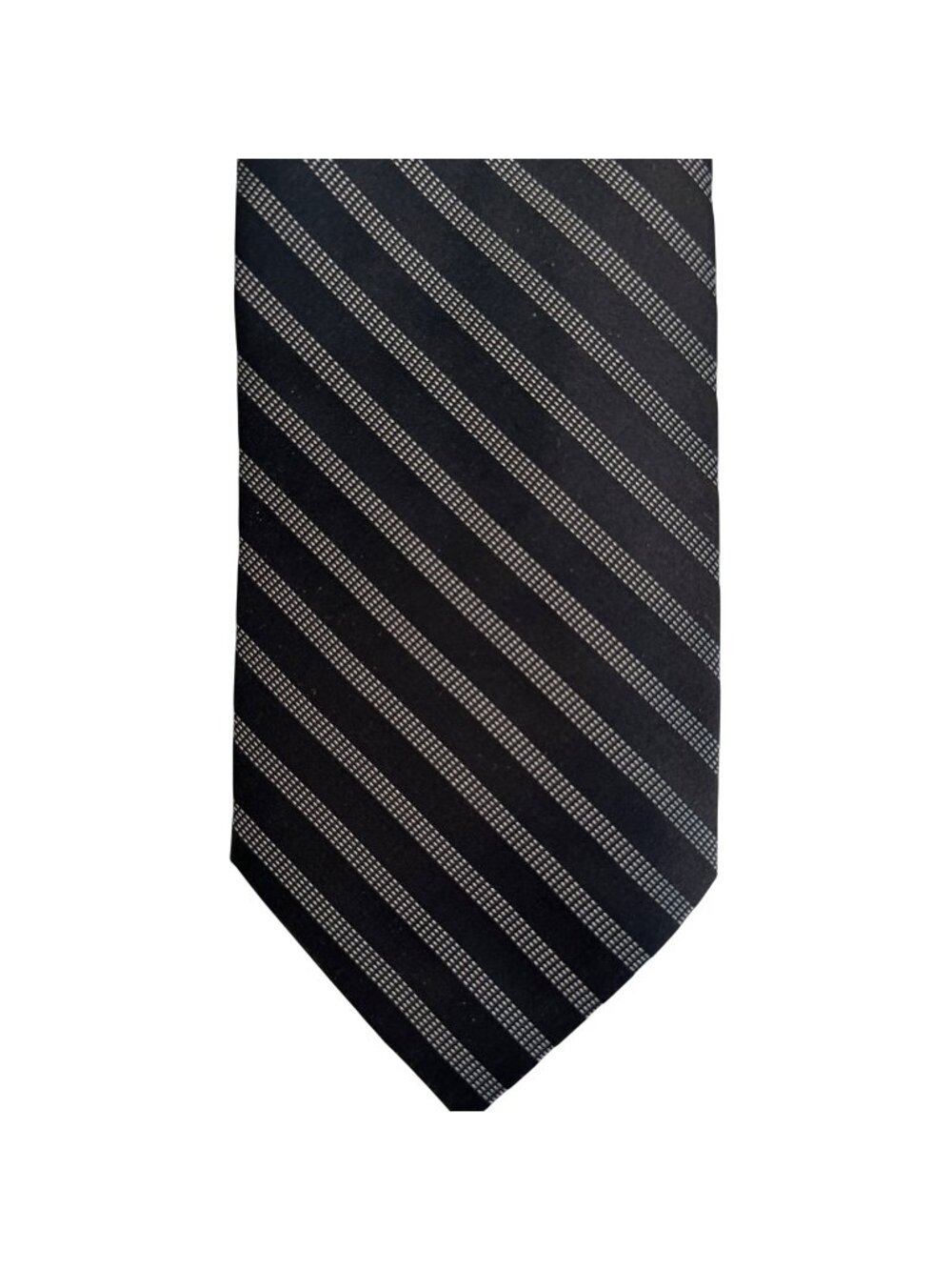 George Men's Handmade Geometric Formal Necktie Tie Black & Grey Length (57"-60")
